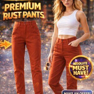 CJ Banks VIntage Burnt Orange Moderately Curvy Straight Leg  Jeans Womens Size 4